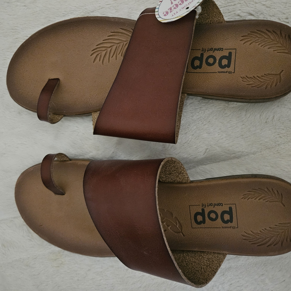 Brown Slide Sandals